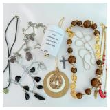 Necklace Lot - Crosses, Art Deco MCM Beaded Necklaces, Pendants & More