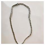 sterling silver Italian braided herringbone chain necklace