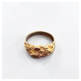 Yellow Gold Nugget Ring (Size 5)