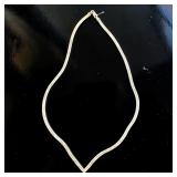 Vintage Italian .925 Sterling Silver Flat Herringbone Chain Necklace (18  L)
