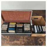 8-Track Tapes In Small Trunk Carrying Case