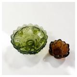 Fenton Colonial Green Hobnail Centerpiece Candle Holder 