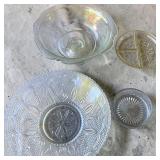 MCM Pressed Glass Bowl & Relish Tray Lot