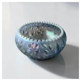 Westmoreland Glass Iridescent Blue Carnival Glass Rose Bowl 