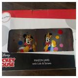 Zak! Designs Disney Minnie Mouse 2-Piece Glass Mason Jar Set W Lids & Straws