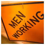 30 x 30 Orange Metal Men Working Highway Construction Road Sign