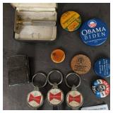 Budweiser Bottle Opener Keychains, Gillette Gold Tech Safety Razor W Box