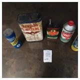 Metal Tin Containers - Red Wing Linseed Oil, Gumout Carburetor Cleaner