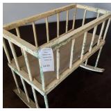 Distressed Wooden Doll Crib 