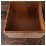 Wooden Open Storage Crate W Cutout Handles