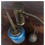 Eagle No. 66 Brass Finger Pump Sure-Squirt Spout Oiler, Thumb Pump Oil Can (1)