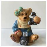 Boyds Bears Bearware Pottery Cookie Jar Blue Telephone Tied Bear