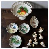 Hand-Painted Miniature Porcelain Bowls, UCAGCO Japan Porcelain Wall Plaque Plate