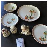 Shawnee Pottery Bo Peep & Little Boy Blue Shakers, W.S. George Bolero Platters