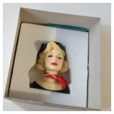 Cameo Girls Resin Lady Head Vase Clarissa Beatnik Beauty W Original Box