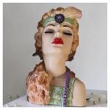 Cameo Girls Resin Lady Head Vase Eve 1926 Flapper Fatale W Original Box