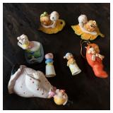 Enesco Bunny Thimble & Memories of Yesterday Porcelain Ornament, Clown
