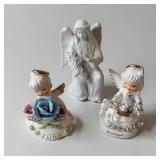 Figurine Lot - Lefton Porcelain Rose Pearl June Birthday Angel 1489