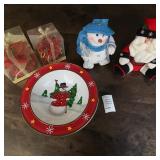 Home Lifestyles Wonderland Traditions Bowl, Holiday Living Poinsettia Ornaments