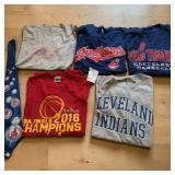 Cleveland Indians CAVS T-Shirt & Neck Tie Lot (Size L)