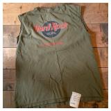 Hard Rock Hotel Las Vegas Olive Green Cut-Off Sleeveless TShirt 