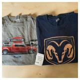 Navy Orange Ram Trucks Logo Tee & 2000s Ford F-150 Made in America Gray Tee 