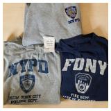 Officially Licensed NYPD & FDNY Graphic T-Shirts & Sweatshirt (No Size Tags)