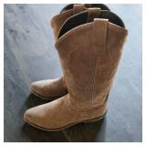 Old West Mens Distressed Leather Cowboy Work Boots TBM3051, Size 10.5