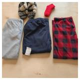 Pajama Sweat Pant Lot - Merona Buffalo Check Fleece, Champion Sweats (L,XL)