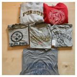 T-Shirt Sweatshirt Lot - Steelers, Pitt Panthers, Cornell, Purdue (M, L, XL)
