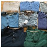 Mens Long Sleeve Henley Shirt Lot (Sizes L, XL) - Lands End, Sonoma, FG