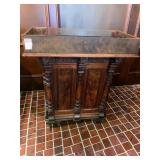 German Baroque-Style Wood Lectern Podium W Top Shelf & Inner Storage Shelves (1)