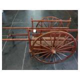 Primitive Pony Day Goat Cart W Slatted Wooden Sides & Large Wheels