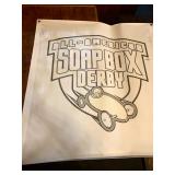  White All-American Soap Box Derby Vinyl Flag