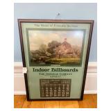 1942 Framed Farmhouse Art Calendar By The Osborne Company 