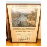 1950 Framed Advertising Calendar The Osborne Company Clifton, New Jersey