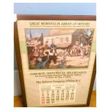 1950 Framed Osborne Historical Billboards Advertising Calendar Poster