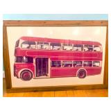 Florent Bodart Wood Framed Art Print London Routemaster Double-Decker Bus