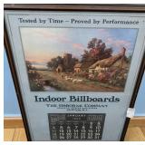 Framed 1942 Osborne Company Indoor Billboards Advertising Calendar 