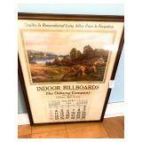 Framed 1943 Scenic Advertising Art Calendar By The Osborne Company 