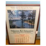 Framed 1958 Scenic Landscape Art Calendar Advertisement By The Osborne Company 