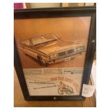 Framed 1966 Dodge Coronet 500 Advertisement Poster