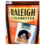 Framed Advertising Sign Raleigh Cigarettes Brown & Williamson Tobacco Corp