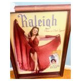 Framed Raleigh Cigarettes Advertisement Poster