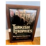 Framed Turkish Trophies Cigarettes Painted Advertising Mirror 