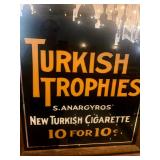 Framed Turkish Trophies Cigarettes Painted Advertising Mirror
