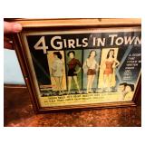 Framed Vintage Movie Poster 1957  American Drama Film  Four Girls in Town  