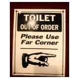 Funny Toilet Out Of Order Metal Restaurant Sign 