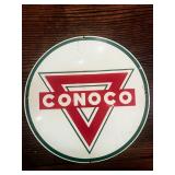 Tin Replica Conoco Gas Pump Round Advertising Sign