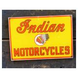 Tin Replica Indian Motorcycle Advertising Sign 